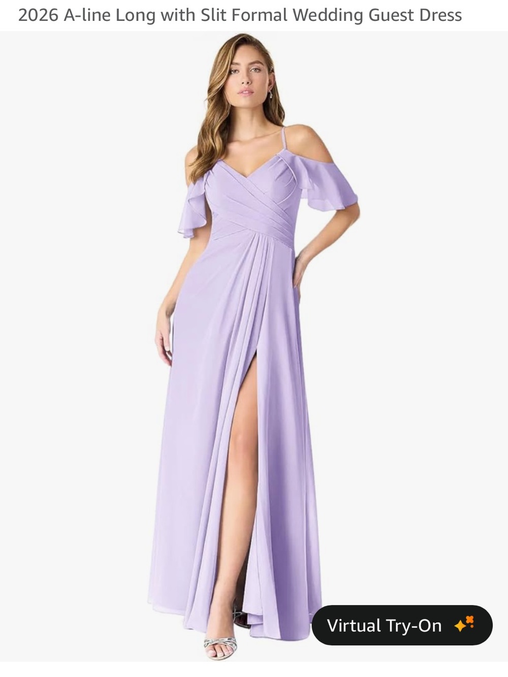 Lavender Ruffle-Detail Spaghetti Strap Maxi Dress - Picture 8 of 8